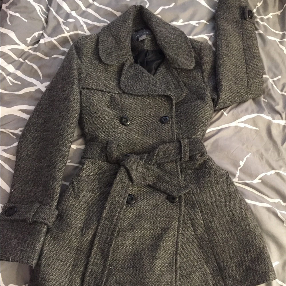 Gray wrap peacoat (trench style)